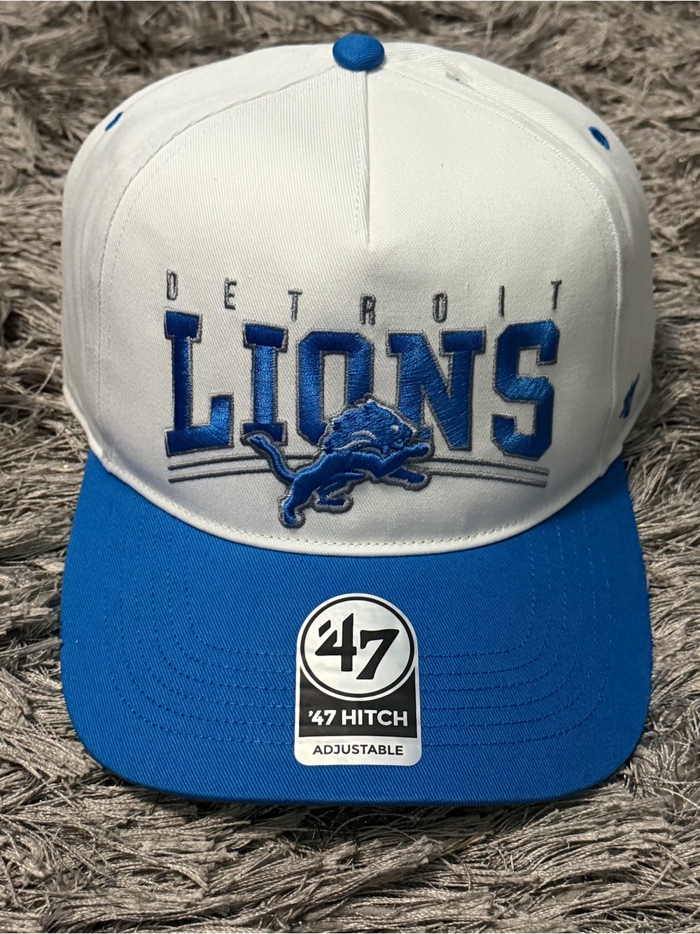Detroit Lions NFL '47 Brand White/Blue Two-Toned Hitch Adjustable Men’s Hat